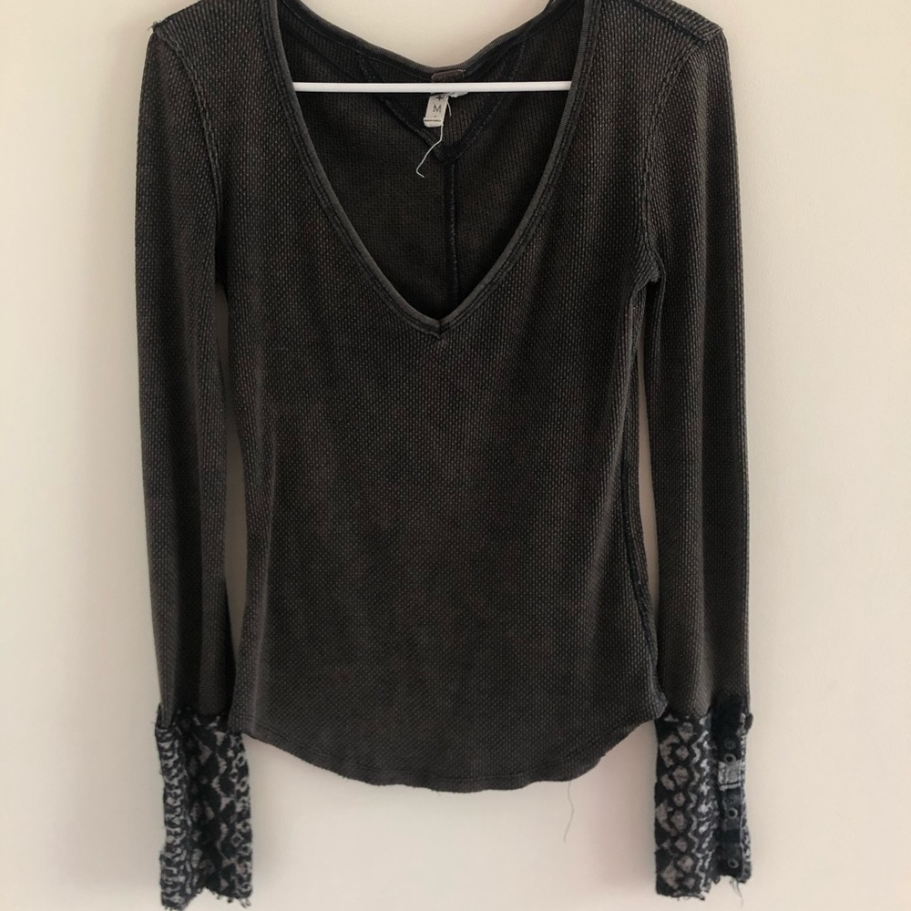 Free People sweater sleeved shirt